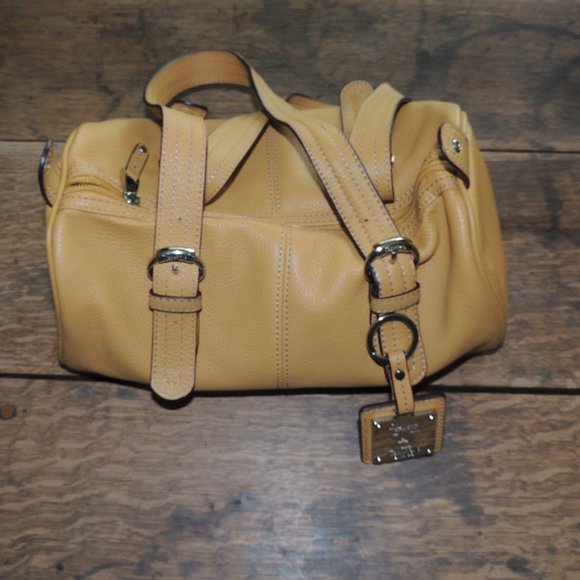 Tiganello Yellow Leather Small Barrell Bag New - Picture 2 of 5